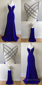 Royal Blue Prom Dress, For Teens Prom Dresses, Graduation School Party Gown